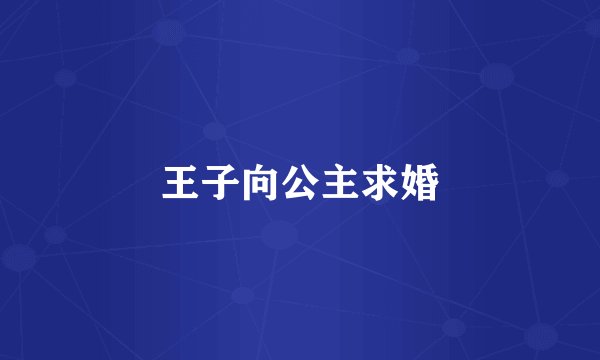 王子向公主求婚
