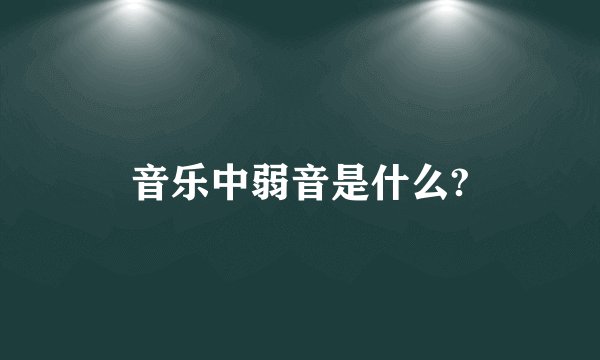 音乐中弱音是什么?