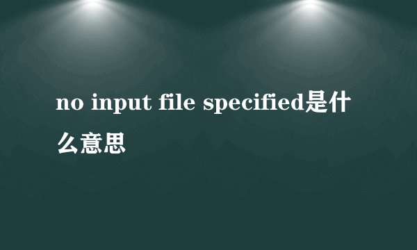 no input file specified是什么意思