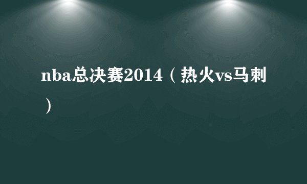 nba总决赛2014（热火vs马刺）