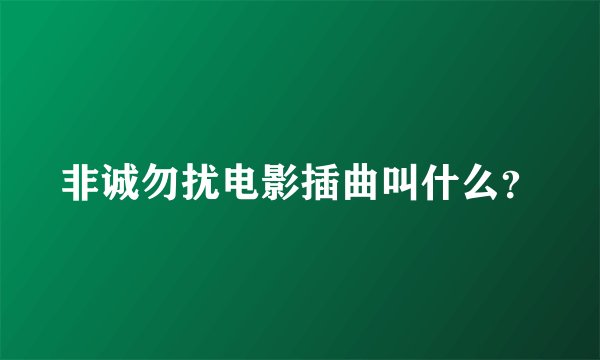非诚勿扰电影插曲叫什么？