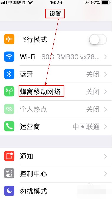 苹果手机如何设置4G网络。