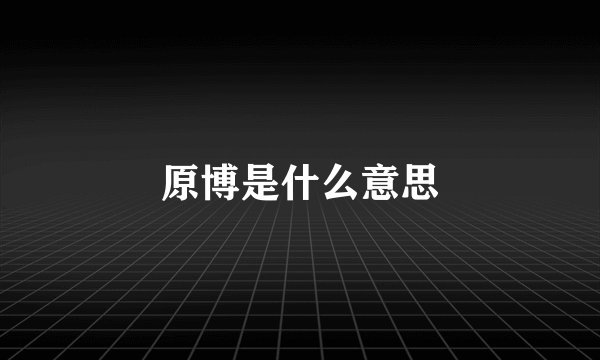 原博是什么意思