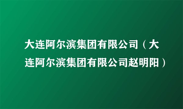 大连阿尔滨集团有限公司（大连阿尔滨集团有限公司赵明阳）