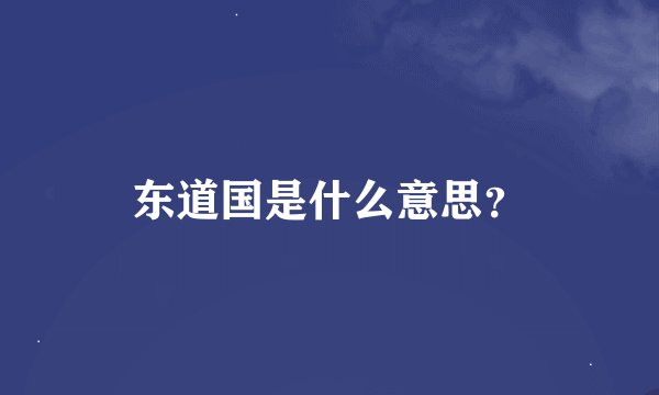 东道国是什么意思？