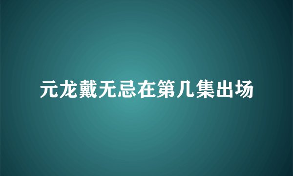 元龙戴无忌在第几集出场