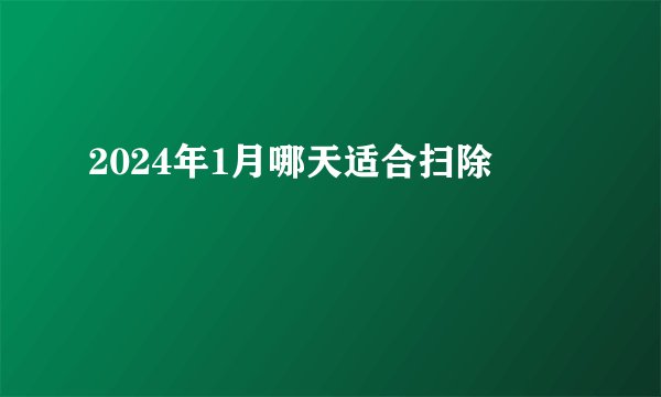 2024年1月哪天适合扫除