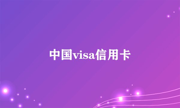 中国visa信用卡