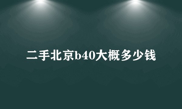 二手北京b40大概多少钱