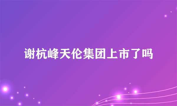 谢杭峰天伦集团上市了吗