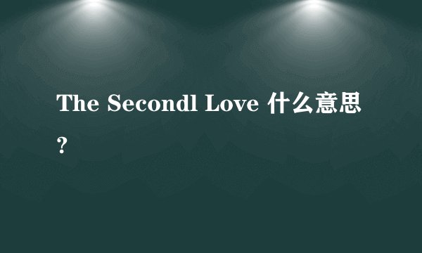 The Secondl Love 什么意思?