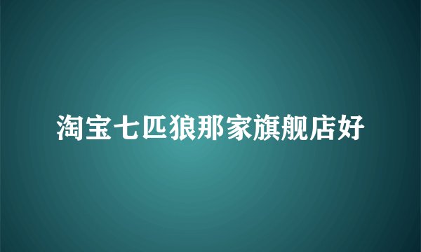 淘宝七匹狼那家旗舰店好