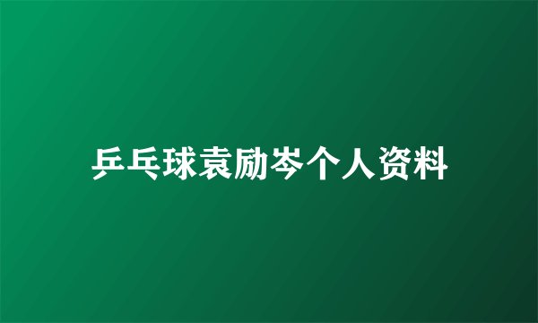 乒乓球袁励岑个人资料