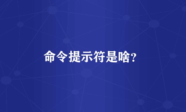 命令提示符是啥？