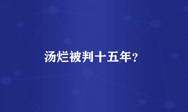 汤烂被判十五年？