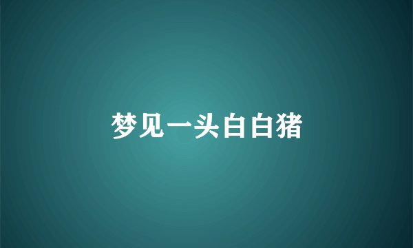 梦见一头白白猪