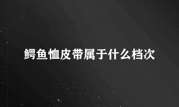 鳄鱼恤皮带属于什么档次