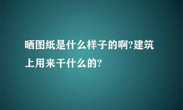 晒图纸是什么样子的啊?建筑上用来干什么的?
