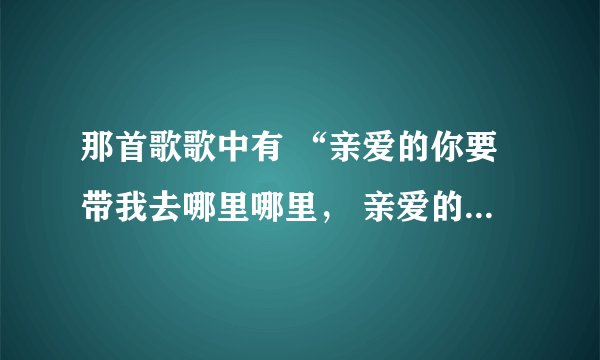 那首歌歌中有 “亲爱的你要带我去哪里哪里， 亲爱的我要带你去天涯海角”这句歌词