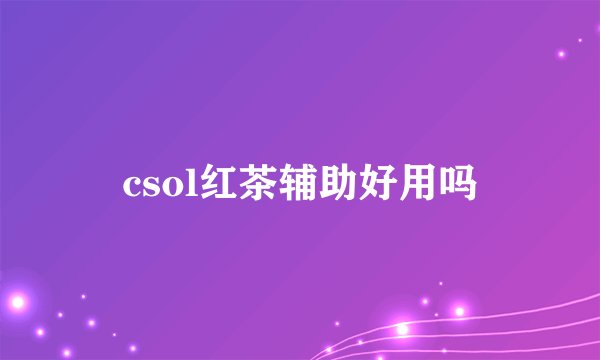 csol红茶辅助好用吗