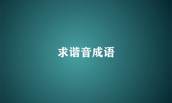 求谐音成语