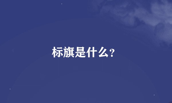 标旗是什么？