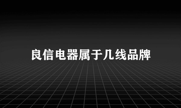 良信电器属于几线品牌