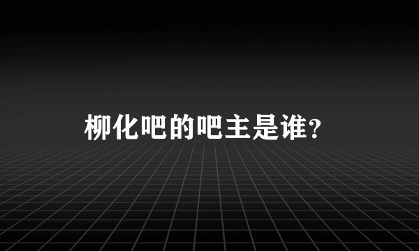 柳化吧的吧主是谁？
