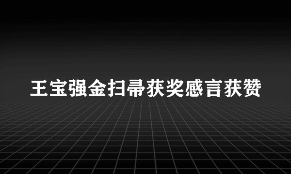王宝强金扫帚获奖感言获赞