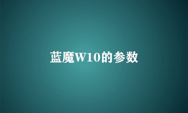 蓝魔W10的参数
