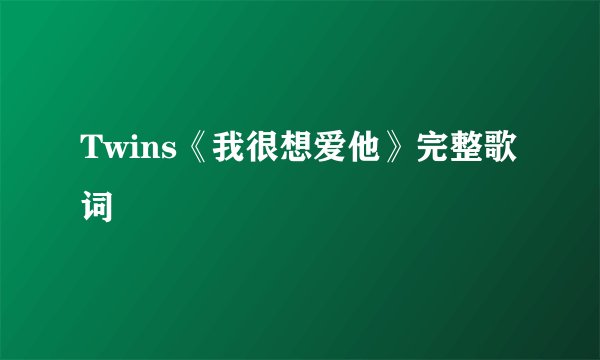 Twins《我很想爱他》完整歌词
