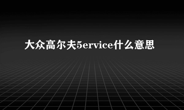 大众高尔夫5ervice什么意思