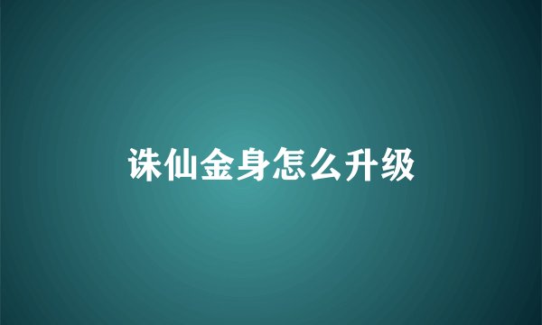 诛仙金身怎么升级