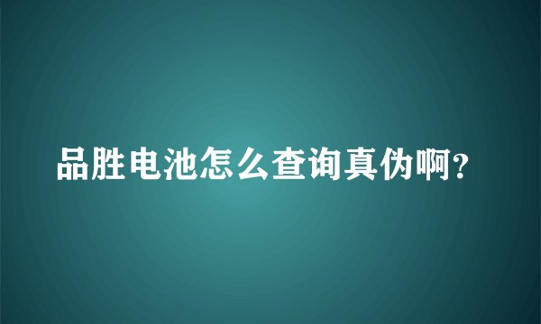 品胜电池怎么查询真伪啊？