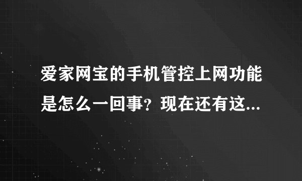 爱家网宝的手机管控上网功能是怎么一回事？现在还有这样的服务啊？
