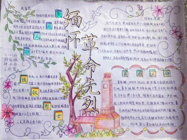 向革命英雄学习的手抄报