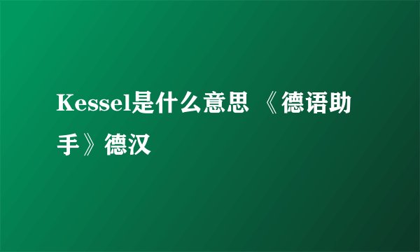 Kessel是什么意思 《德语助手》德汉