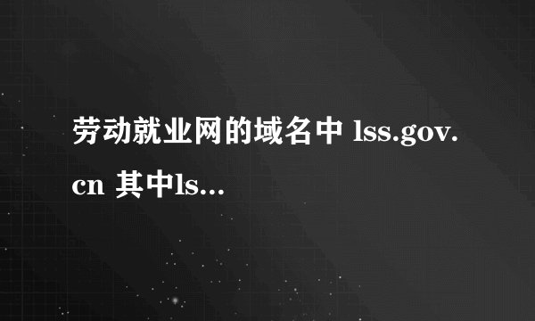 劳动就业网的域名中 lss.gov.cn 其中lss是什么缩写？