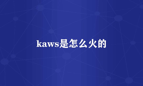 kaws是怎么火的