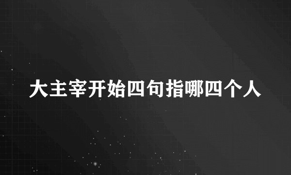 大主宰开始四句指哪四个人