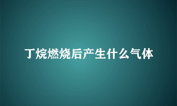 丁烷燃烧后产生什么气体
