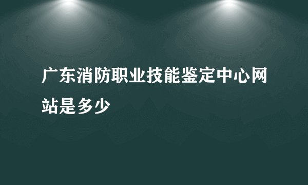 广东消防职业技能鉴定中心网站是多少