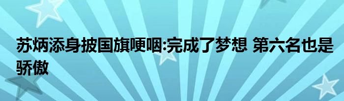 苏炳添身披国旗哽咽完成了梦想第六名也是骄傲