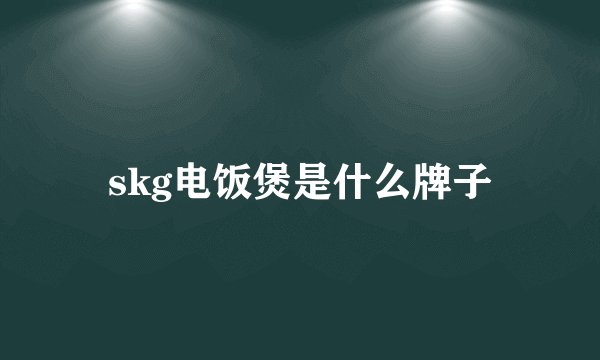 skg电饭煲是什么牌子