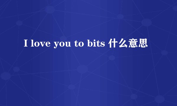 I love you to bits 什么意思