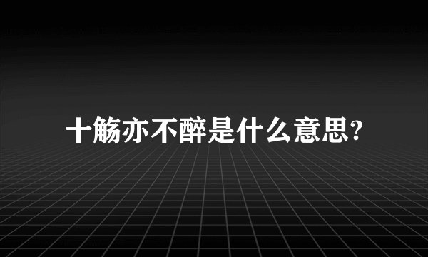 十觞亦不醉是什么意思?
