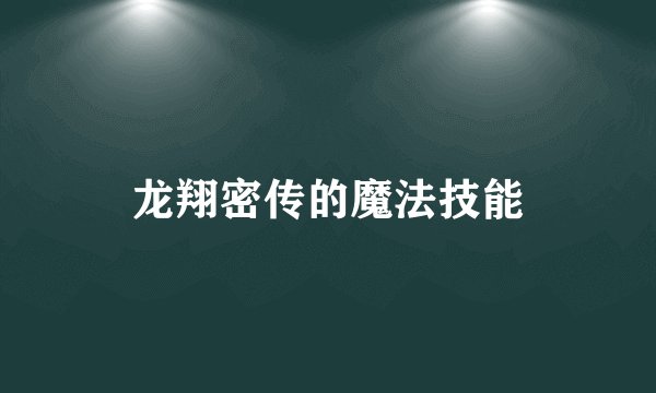 龙翔密传的魔法技能