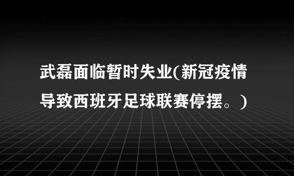 武磊面临暂时失业(新冠疫情导致西班牙足球联赛停摆。)