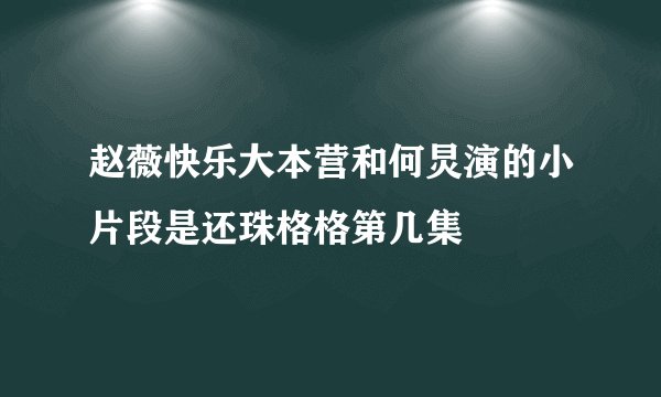 赵薇快乐大本营和何炅演的小片段是还珠格格第几集