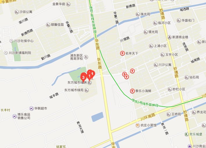 上海浦东新区川沙镇东方绿舟城风路的地图